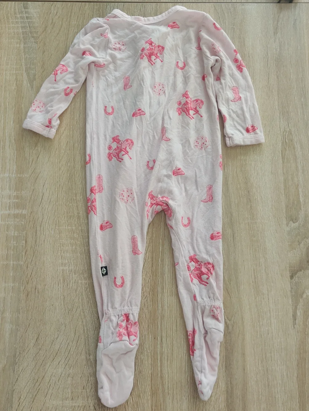 Kyte BABY Light Pink Cowboy Print Footed One-Piece Size 3-6mo